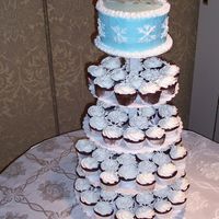 Snowflake Theme This is a wedding I recently did. The cupcakes have Royal Icing snowflakes on the tops.
