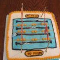 Swim Team Birthday Little swimmy guys and flags made of gum paste, rest is buttercream