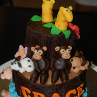 Noah's Ark I used the oval pans from Wilton Course 2 to bake this ark. Covered with chocolate fondant, I used the wood grain impression mat to create...