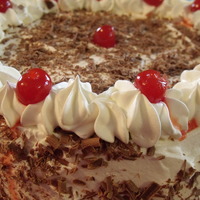 Black Forest This is the black forest cake I made for my sis and hubby's birthday. I just love this pic, it makes my mouth water.
