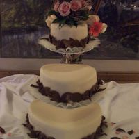 Heart Shaped Wedding Cake My first wedding cake. Its not a real good picture because of the shadows etc...