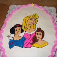 Princess Cake My daughter turned 4 11/08. She wanted all three princess on her cake. I also had to do the Woody cake the same day. Sleeping Beauty didn&#...