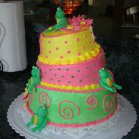Froggy Cake i made this cake for my daughters birthday party. I made the flowers and frogs our of gum paste and fondant
