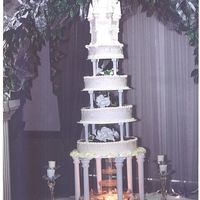 Castle Rolled fondant covering Swiss Buttercream. The tiers are all different flavors. I was happy with the overall outcome. The bride, a friend,...