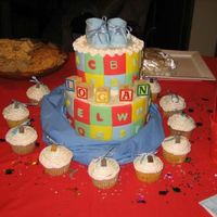 Blocks N' Booties Did this cake for a baby shower for a close friend. SMBC under fondant and fondant accents/booties. The cake was WASC, loved by all in...