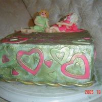 Tinkerbell And Pink Fairy Cake I made this for my sisters' 21st and 18th birthdays. The fairies look as though they're leaning over in this picture, but they&#...