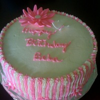 My Niece's Birthday Cake Lemon cake with vanilla buttercream...flowers and butterfly made out of fondant