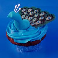 Peacock Cupcake I did this for the Georgia ICES day of sharing. They had a contest, and this won first place for cupcakes!