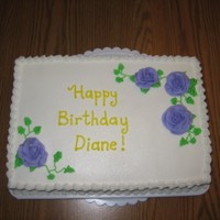 Birthday Cake W/ Purple Roses Birthday Cake with purple roses