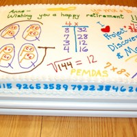 Math Teacher Retirement Cake for the retirement of a math teacher at our school.