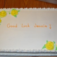 Retirement Cake W/ Yellow Roses Retirement cake with yellow roses