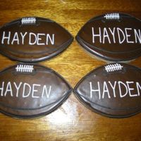 Football Cookies Sugar cookies with royal icing.