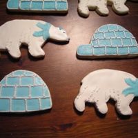 Polar Bears And Igloos Sugar cookies with royal icing. Dragees for accents.