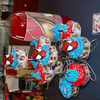 Spiderman Cupcakes I had leftover batter from my cake, so I made these too.