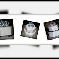 Lace & Nigel Chocolate mud cakes with fondant dusted with hologram disco dust