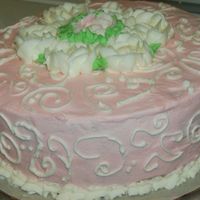 Birthday Cake I made this for my mom's birthday. French Vanilla cake with strawberry filling. The cake is iced with canned strawberry frosting [my...