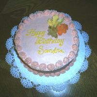 Fall Birthday Cake 8" round, buttercream with fondant leaves. Nov. 08