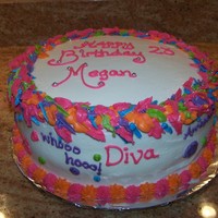 Diva Birthday Covered with a "boa" in many colors. Was fun to do.