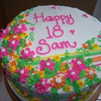 Flowers, Bright Colors, Girl Birthday cake for my youngest