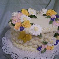 Course 2 Final Cake White Trillium Cake with Crusting Cream Cheese and Royal Icing flowers, it was a hit with friends and family