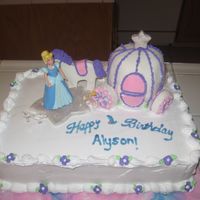 Cinderella I did this cake for a little girl she wanted cinderella so we tryed to a carrage from the wilton year book 2008 it was really hard it didnt...