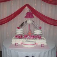 Birthday Girl i did this cake for girl who had a quinceanera the flowers were artifail with gumpaste flowers andd leaves