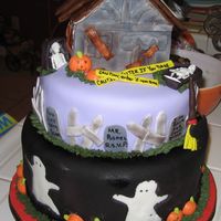 My Halloween Cake! I did this cake for my family I got the idea form the issue from Amercican cake mag they were telling how to do it everything is fodont the...