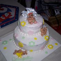 Baby Bear Cake The whole cake! m icing job is pretty bad but I filled it with berry filling(ha!) and everytime I would go over it, it would smudge. So I...