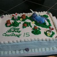 Img_1663.jpg My daughter wanted "Woodland Creatures" on her birthday cake! Animals made of mmf, everything else is buttercream.