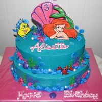 Little Mermaid Cake This cake served 75. The characters are royal icing transfer painted with lusterdust to give some dimension. decorated with royal icing...