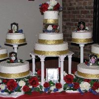 Wedding Cake Colors were Red, White, Blue and gold with silver accents. Came out better than I though it would. Very easy design,(thank goodness!)