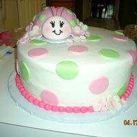 Lady Bug 1St Birthday I loved doing this cake!! I also made a cupcake boquet with a matching pot to go with the cake.
