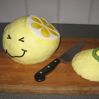 Lemon Cake vanilla cake with lemon butter cream coveres with marshmellow fondant