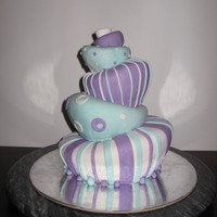 Topsy Turvy Cake choc cake with marshmwllow fondant