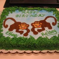 Monkey Birthday Cake This was for twins turning 2 and my 2nd paid cake.
