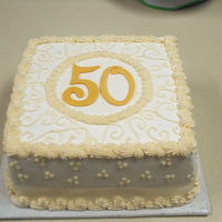 50Th - Golden Anniversary Golden Anniversary cake.