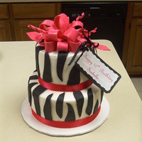Zebra Print With Hot Pink Bow 