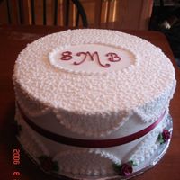 Bridal Shower Cake My daughter's bridal shower cake, made of 3 layers of white chocolate cake with fresh strawberry filling. Her theme throughout her...