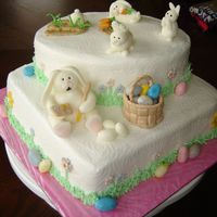 Naughty Little Bunnies :) This is all done in MM fondant except the actual frosting of the cake..that was buttercream.