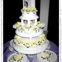 Shannon clover leaf construction with yellow roses