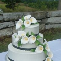 Christi black ribbon and calla lillies