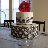 Black & White Shower All buttercream. This was not a cake stencil and it didnt hold up very well to the buttercream. I think it would have worked better with...