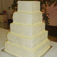 All Buttercream This cake is all buttercream with buttercream stencil piping