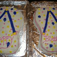 Flip Flop Cakes I made 2 cakes and cut into flip flops for my Mother-In-Laws Birthday.I just decorated as I wanted