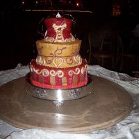 Back Of Moulin Rouge Corset Cake I also made Gold strands with Swarovski bead things to cascade don the cake. it doesn't show up in the pictures very well tho.;-)