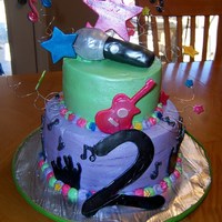 Rock Star! Cake for a little girl who loves music! Buttercream and Gumpaste!