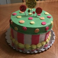 Polka Dot Surprise A cake in buttercream and fondant! It matched the invite!