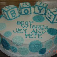 Boy_Shower.jpg This is a large cake that feeds 40 to 50 people. A big hit and really cute and easy to make.