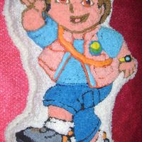 Diego Birthday Cake Homemade yellow cake with homemade buttercreme icing