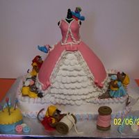 Cinderella Cake Inspired by, freubelmuisjes, this was my first attempt at fondant sculpting. MMF, WASC, buttercream